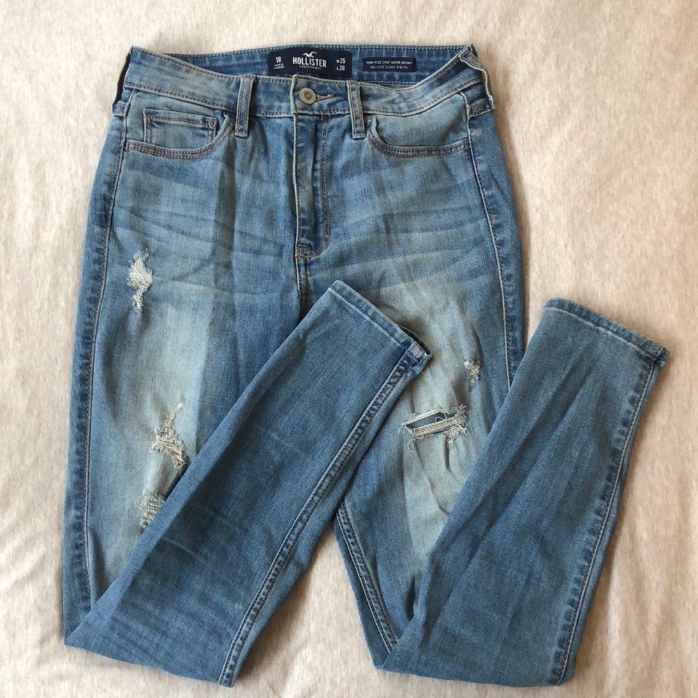 SOLD Hollister Light Wash Ripped Jeans